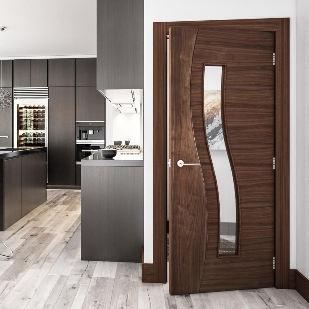 Internal Walnut Fully Finished Cadiz 2P 1L Clear Glass Door (CADWGXFSC)