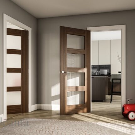 HP1WGCXFSC Internal Walnut Fully Finished Coventry 4L Clear Glass Door