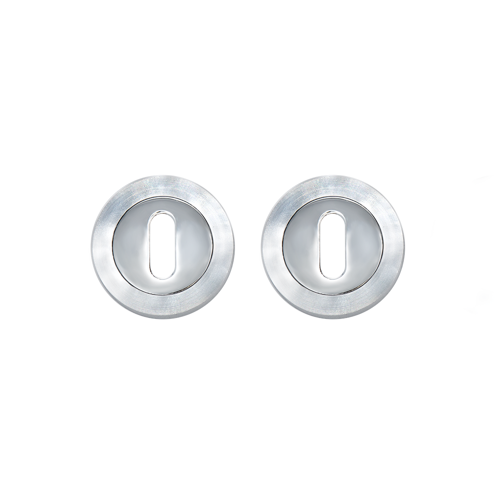 Round escutcheons matt polished chrome