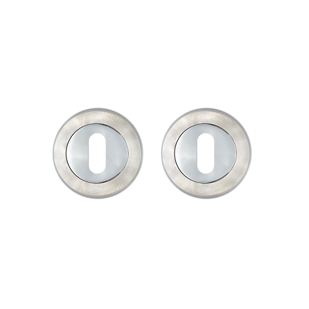 Round escutcheons satin chrome