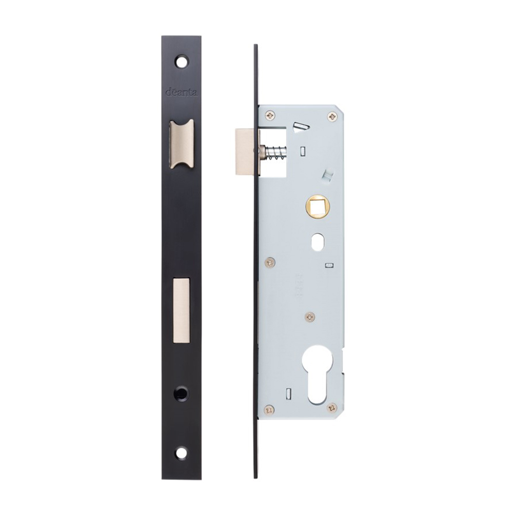 Slim Euro Profile Sash Lock Black Steel