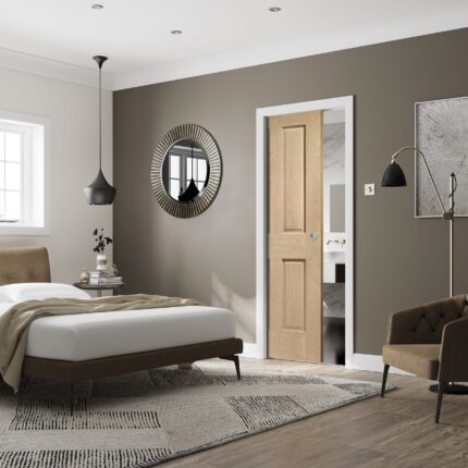 INTOVICRM Internal Oak Victorian 4 Panel with Raised Mouldings