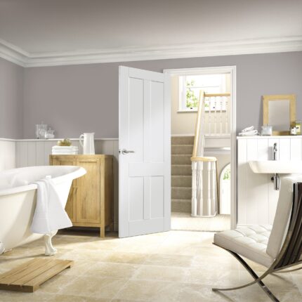 WPVICSHA-FD Victorian Shaker Internal White Primed Fire Door