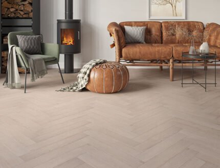 Smokey Grey 12mm Laminate Herringbone Flooring