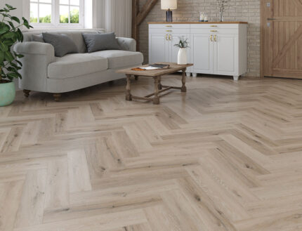 White Washed Grey Oak 5mm SPC Herringbone Click Flooring