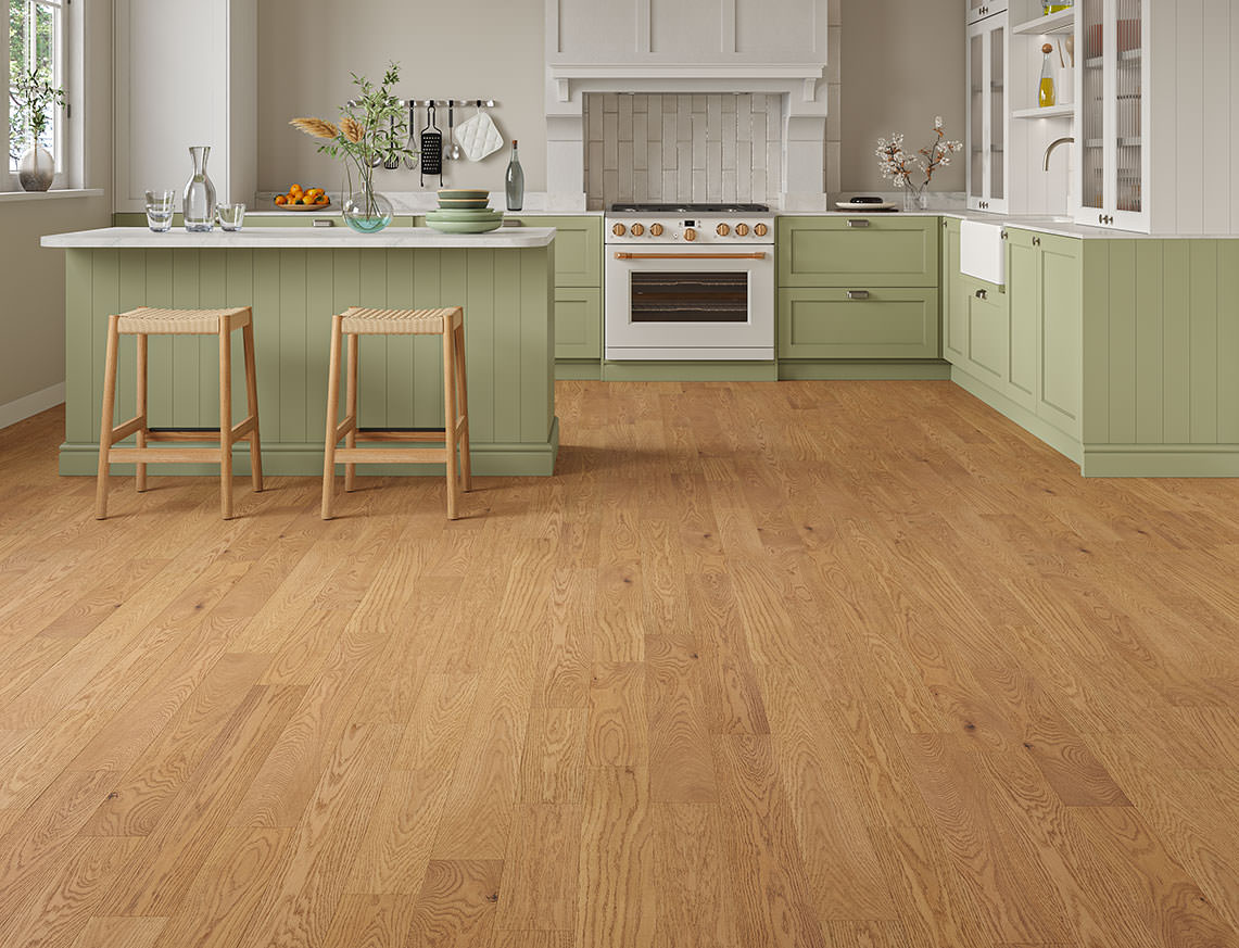 125mm x 10/2mm Natural Oak Brushed & Lacquered Engineered Wood Flooring