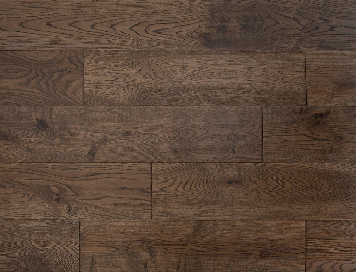 150mm x 18mm Coffee Oak Brushed & Lacquered Engineered Wood Flooring